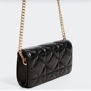 MANGO Quilted bag with chain handle in black NWT
